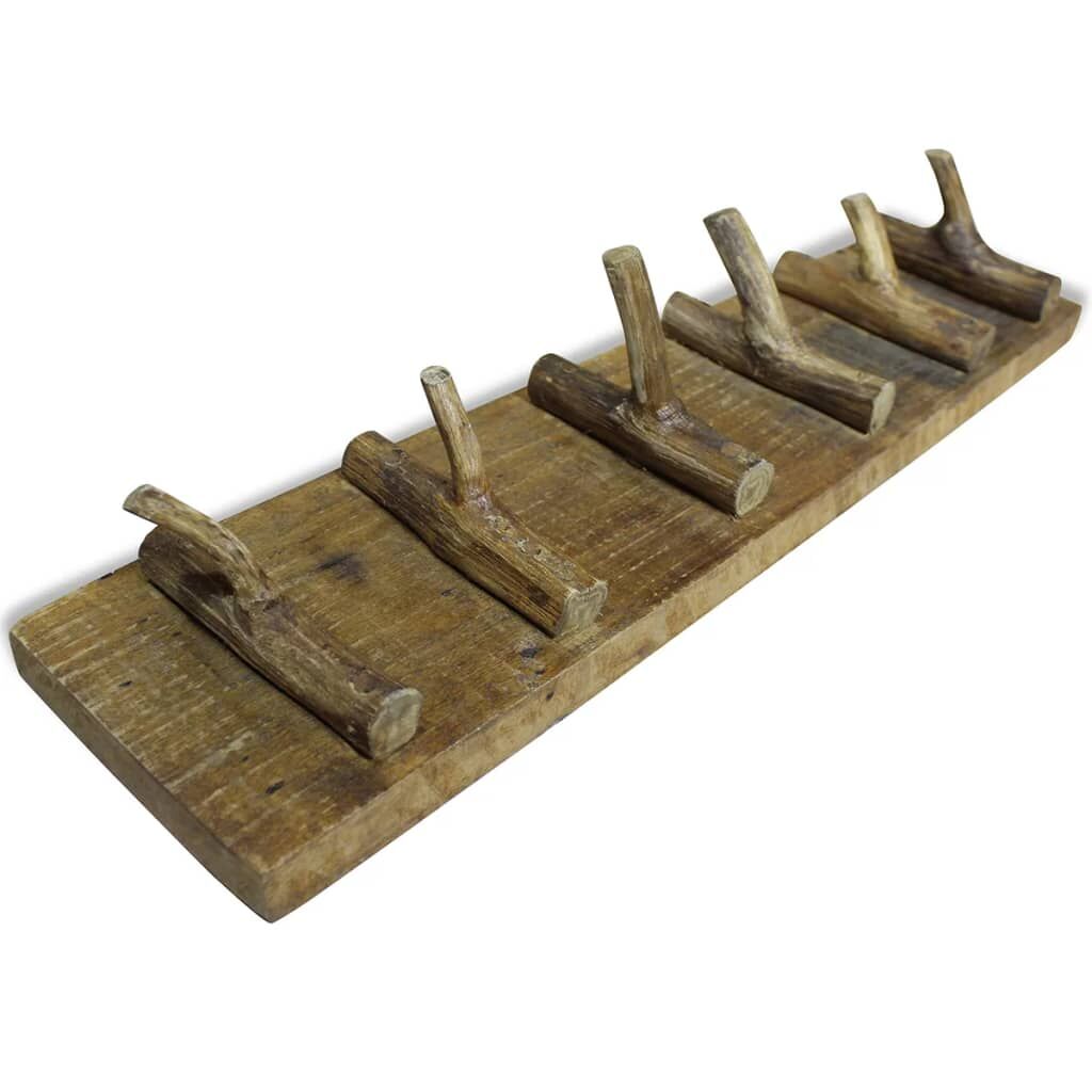 Coat Rack Mixed Recycled Wood 60x15 cm Price