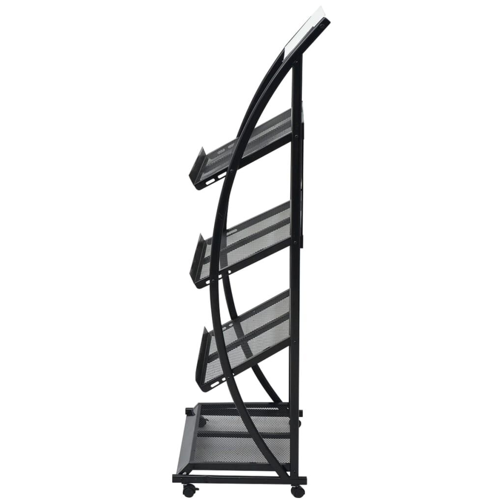 Magazine Rack 47x40x134 cm Black and White A4 Price