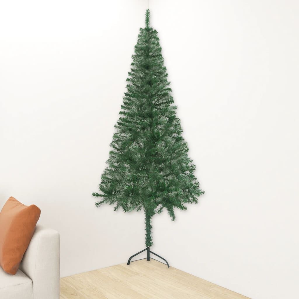 Corner Artificial Pre-lit Christmas Tree Green 150 cm PVC Price