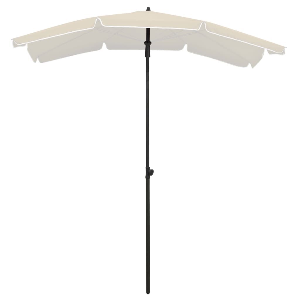 Garden Parasol with Pole 200x130 cm Sand Price