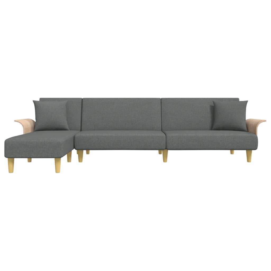 L-shaped Sofa Bed Dark Grey 279x140x70 cm Fabric Price