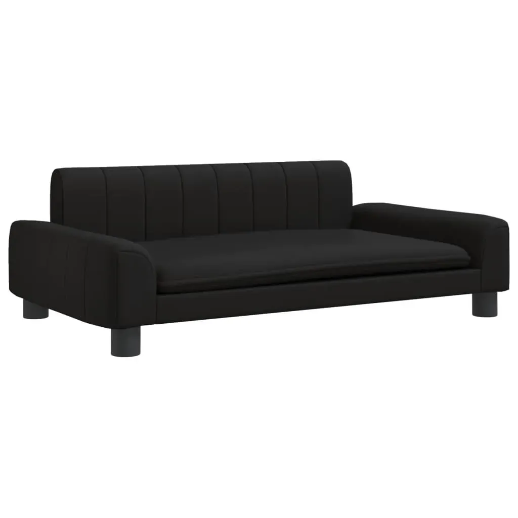 Kids Sofa Black 90x53x30 cm Faux Leather Price