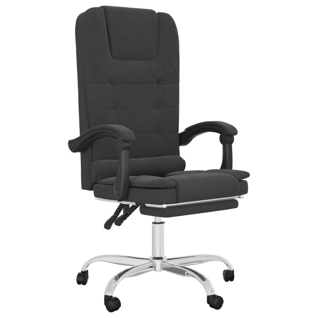 Massage Reclining Office Chair Black Faux Leather Price