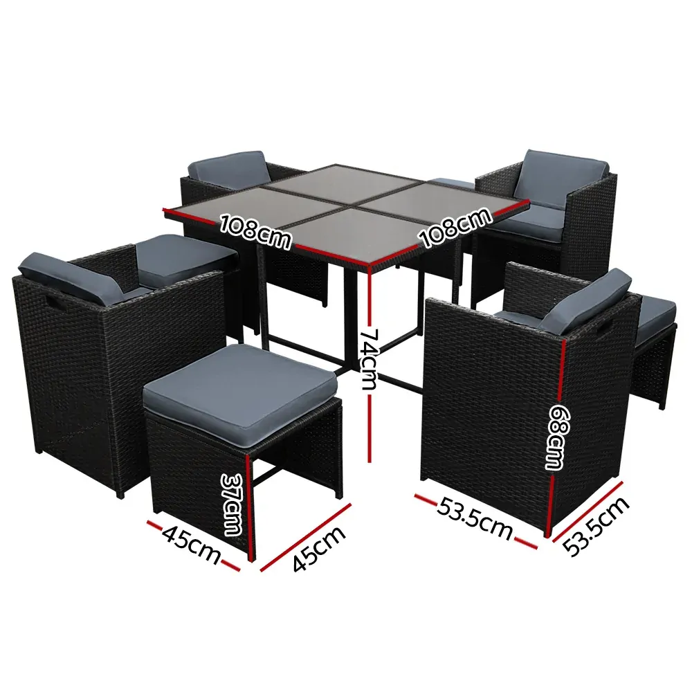 9 Piece Wicker Outdoor Dining Set Price