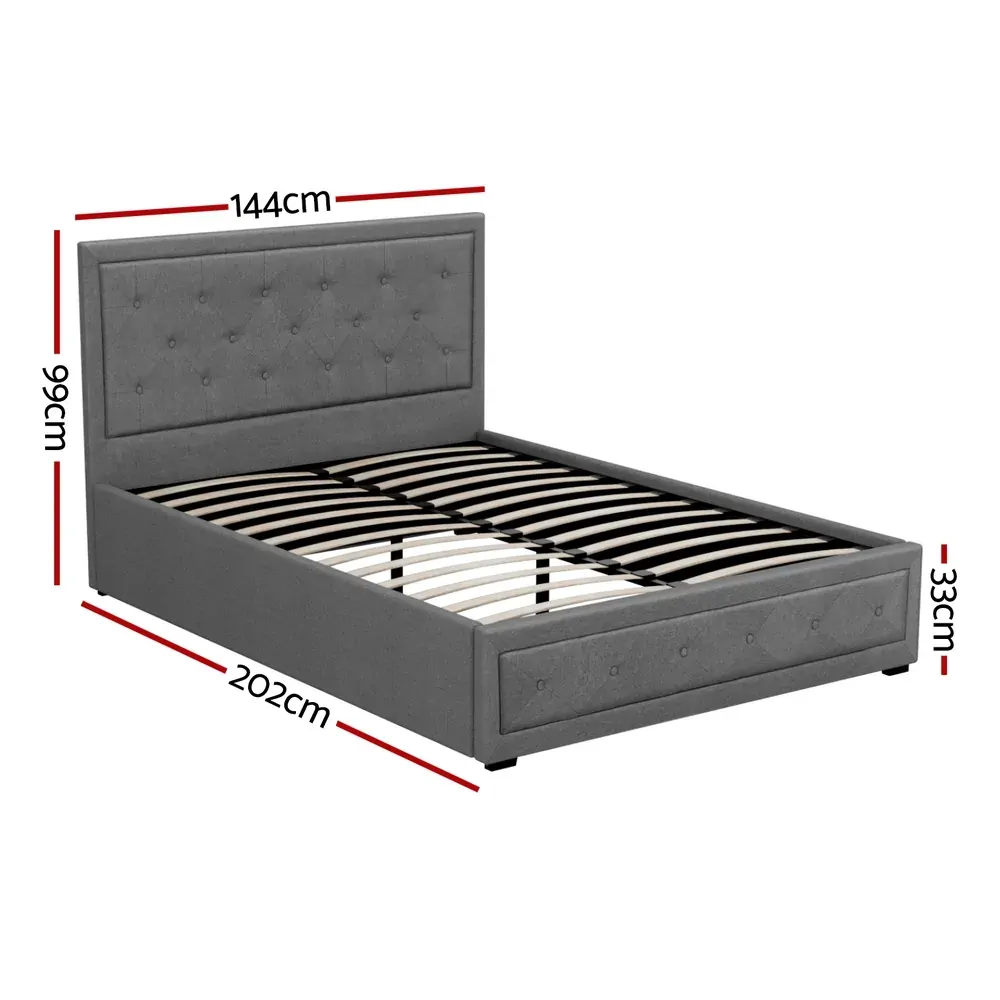 Antonio Bed Frame Fabric Gas Lift Storage Price