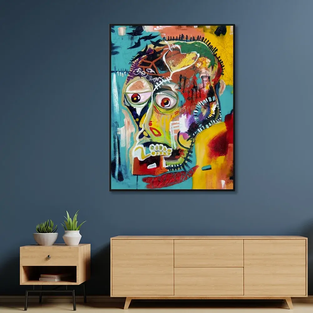 Pop Art Head Black Frame Canvas Wall Art Price