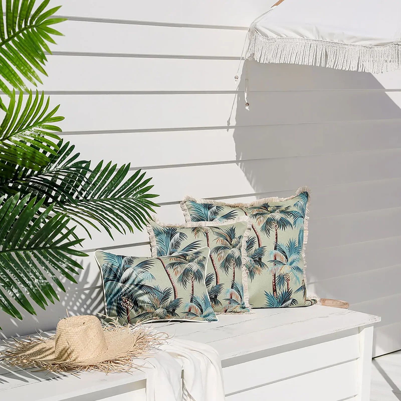 Cushion Cover-With Piping-Palm Trees Sage Price