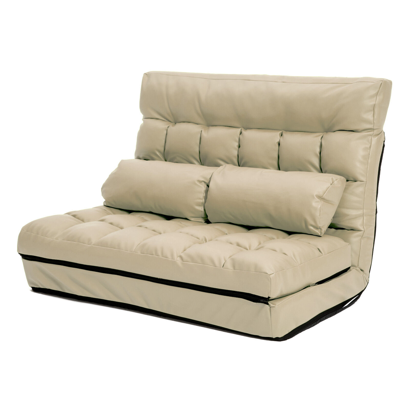 Lounge Couch Sofa Bed Double Seat Leather GEMINI BEIGE Price