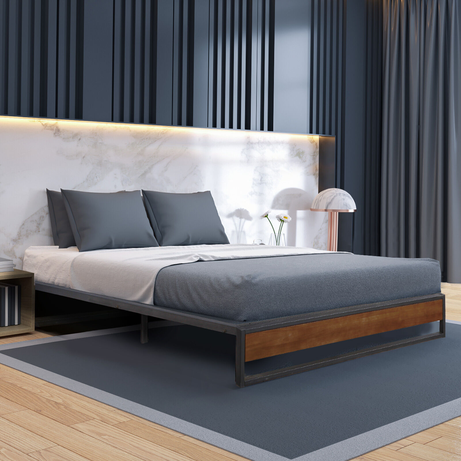 Sorrento Metal and Wood bed base - Single - Model-052C35 Price