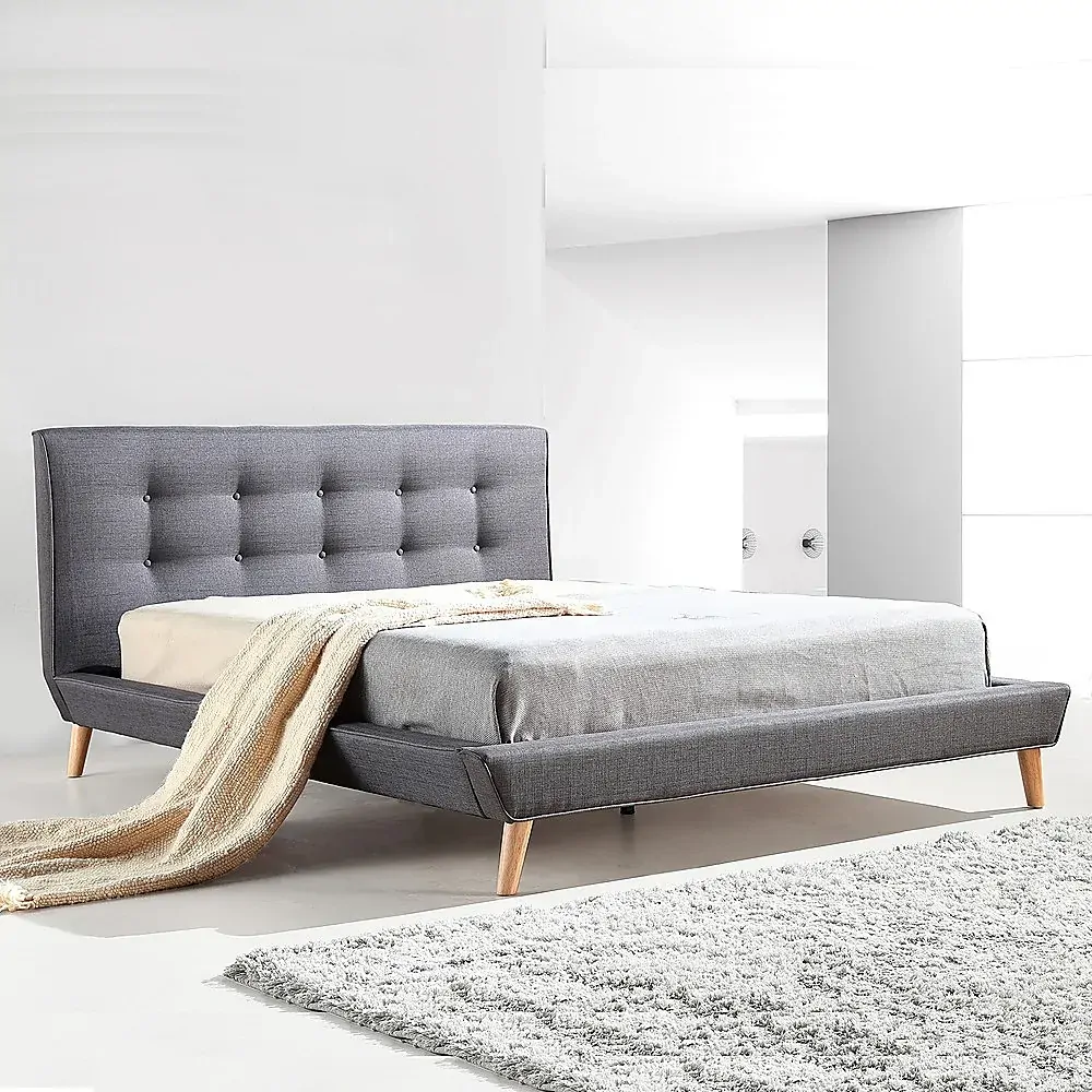 Parilla Fabric Deluxe Bed Frame Grey Price