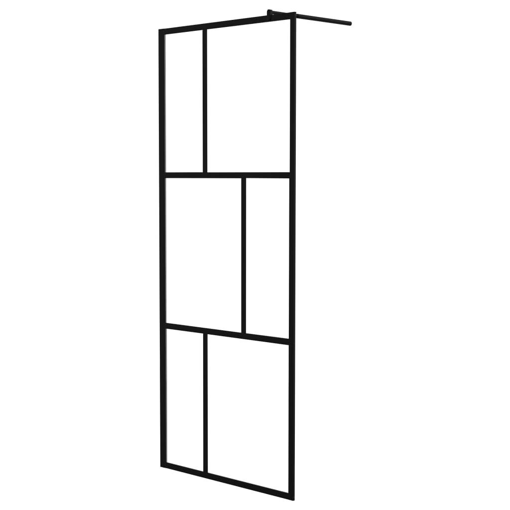 Walk-in Shower Wall with Tempered Glass Black Price
