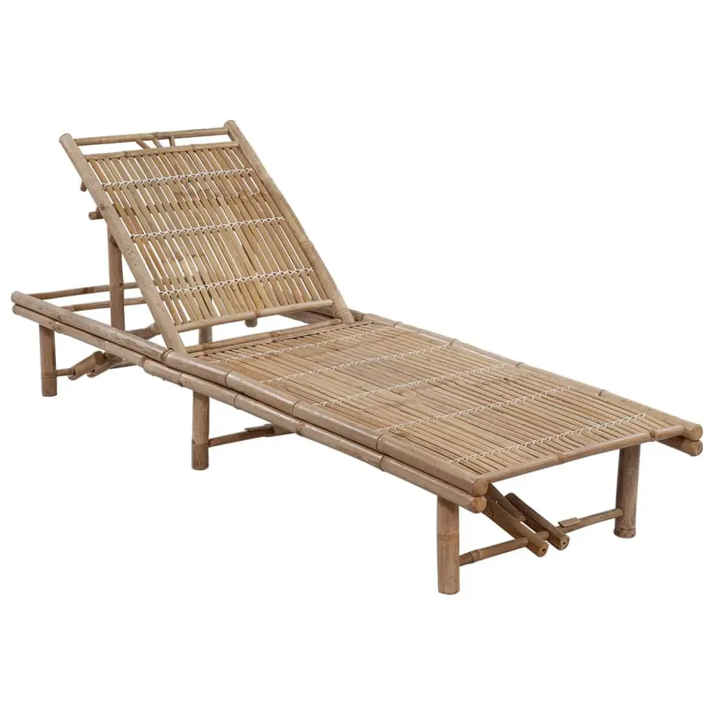 Garden Sun Lounger with Cushion Bamboo Price