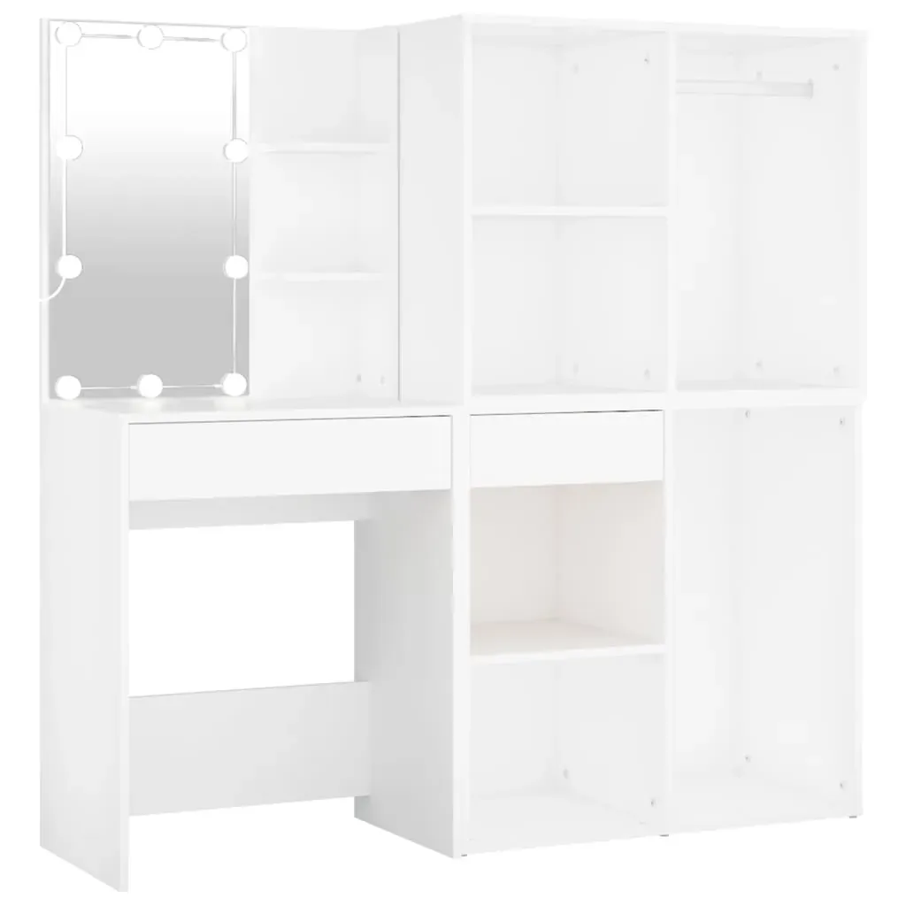 LED Dressing Table with 2 Cabinets Engineered Wood Price