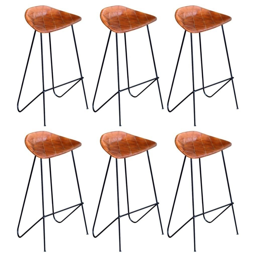Bar Chairs Black and Brown Real Leather Price