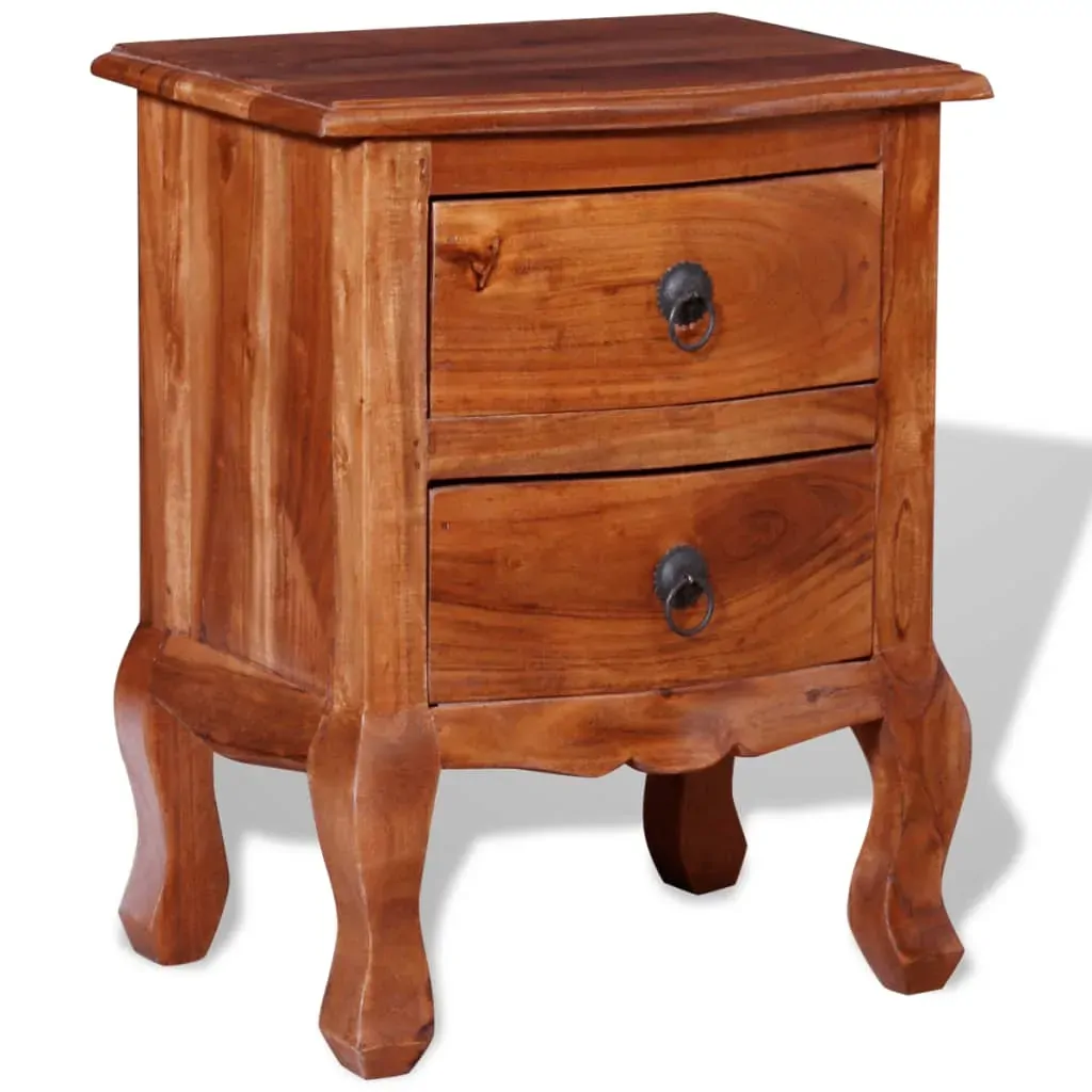 Neptune Nightstand with Drawers Solid Acacia Wood Price