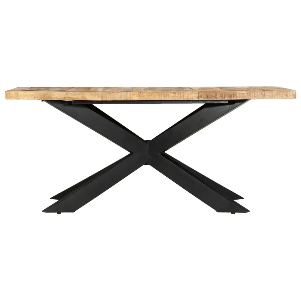 Dining Table 180x90x76 cm Solid Rough Mango Wood Price