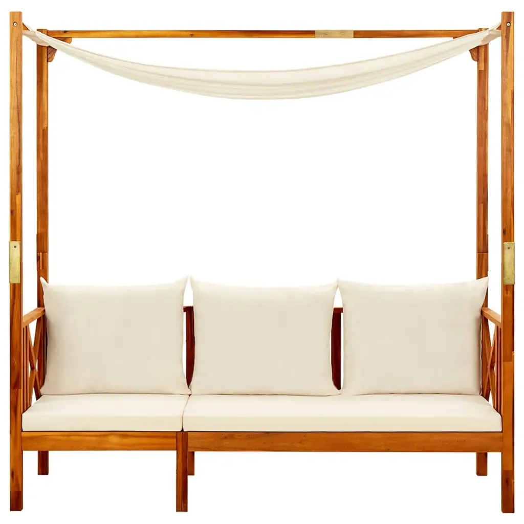 Garden Bench with Canopy Solid Acacia Wood Price