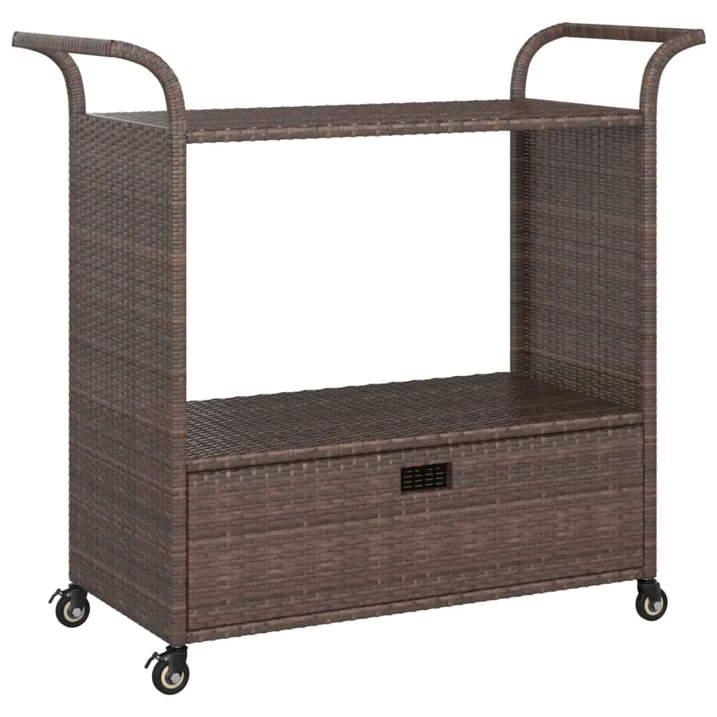 Bar Cart with Drawer 100x45x97 cm Poly Rattan Price