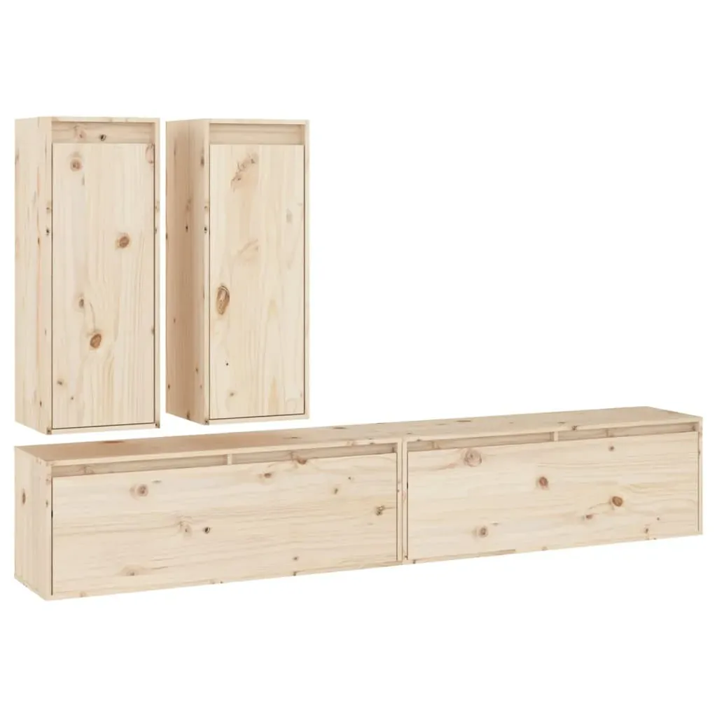 Heysham TV Cabinets 4 pcs Solid Wood Pine Price