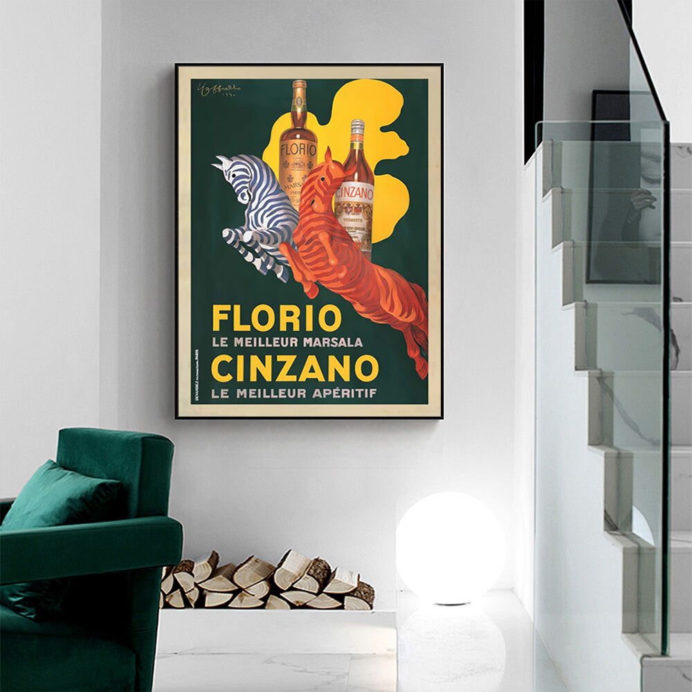 Florio Cinzano Black Frame Canvas Wall Art Price