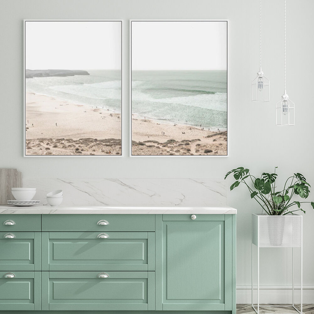 Coastal Prints 2 Sets White Frame Canvas Wall Art Price