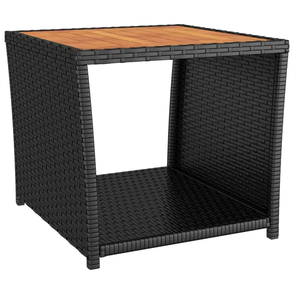 Tea Table with Wooden Top Poly Rattan Price