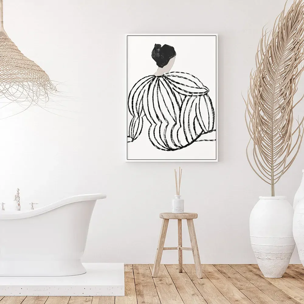 Wall Art 40cmx60cm Modern Lady White Frame Canvas Price