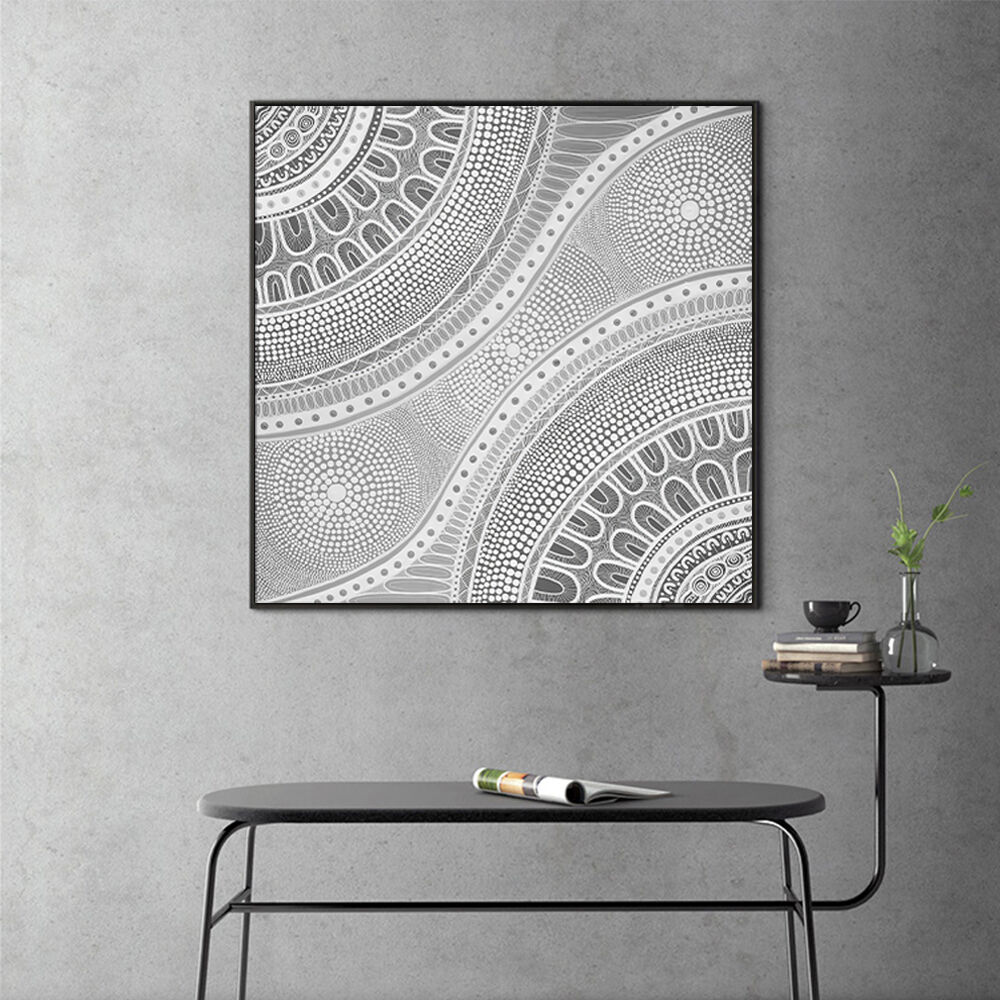 70cmx70cm Nayiri Bami Black Frame Canvas Wall Art Price