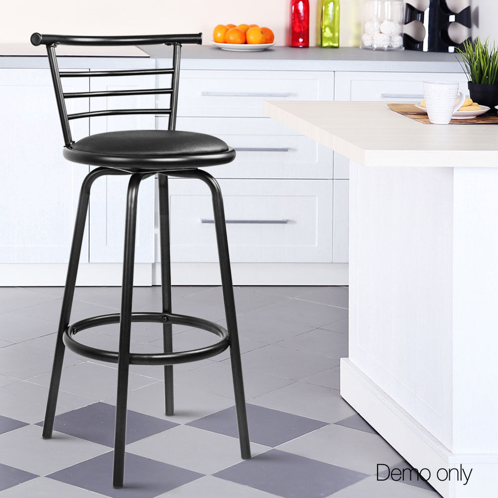 PU Leather Bar Stools - Black and Steel Price