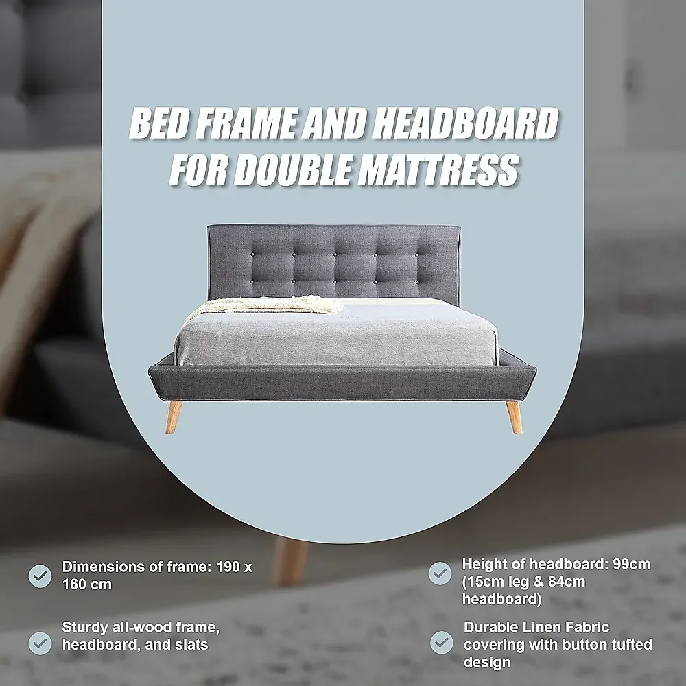 Parilla Fabric Deluxe Bed Frame Grey Price