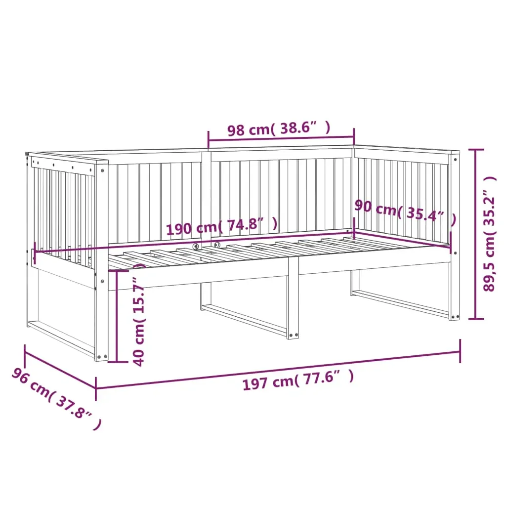 Holtsville Day Bed 90x190 cm Solid Wood Pine Price