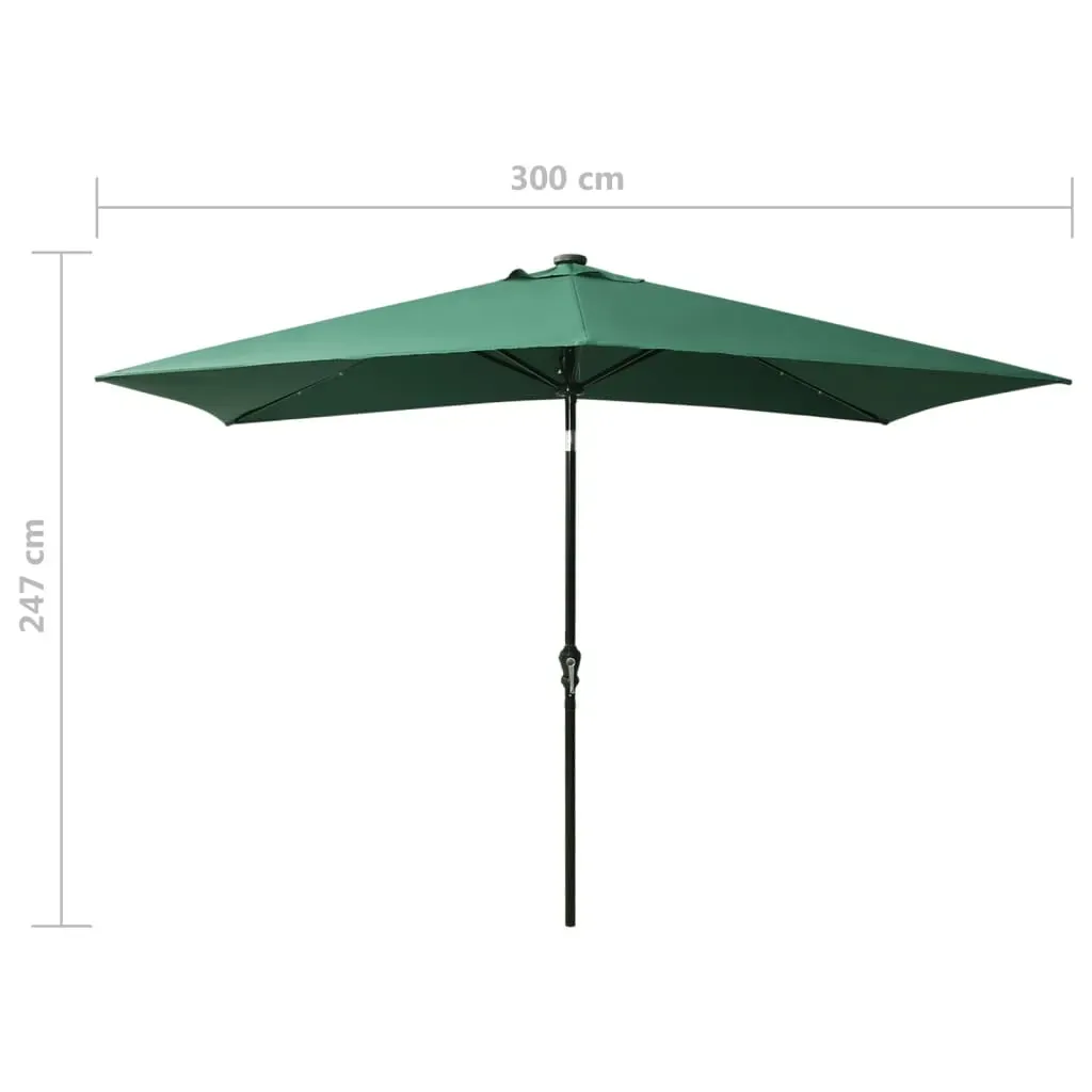 Parasol with LEDs and Steel Pole 2x3 m Price