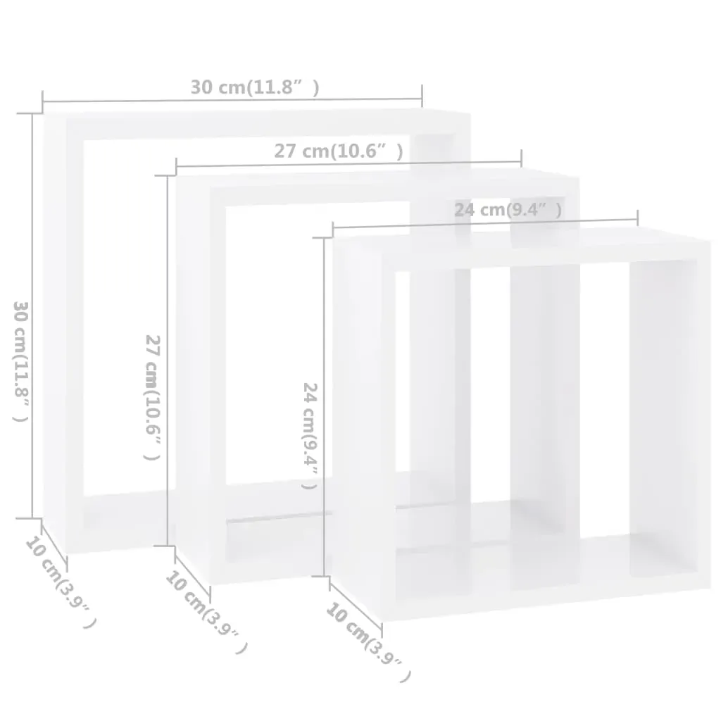Wall Cube Shelves 3 pcs MDF Price