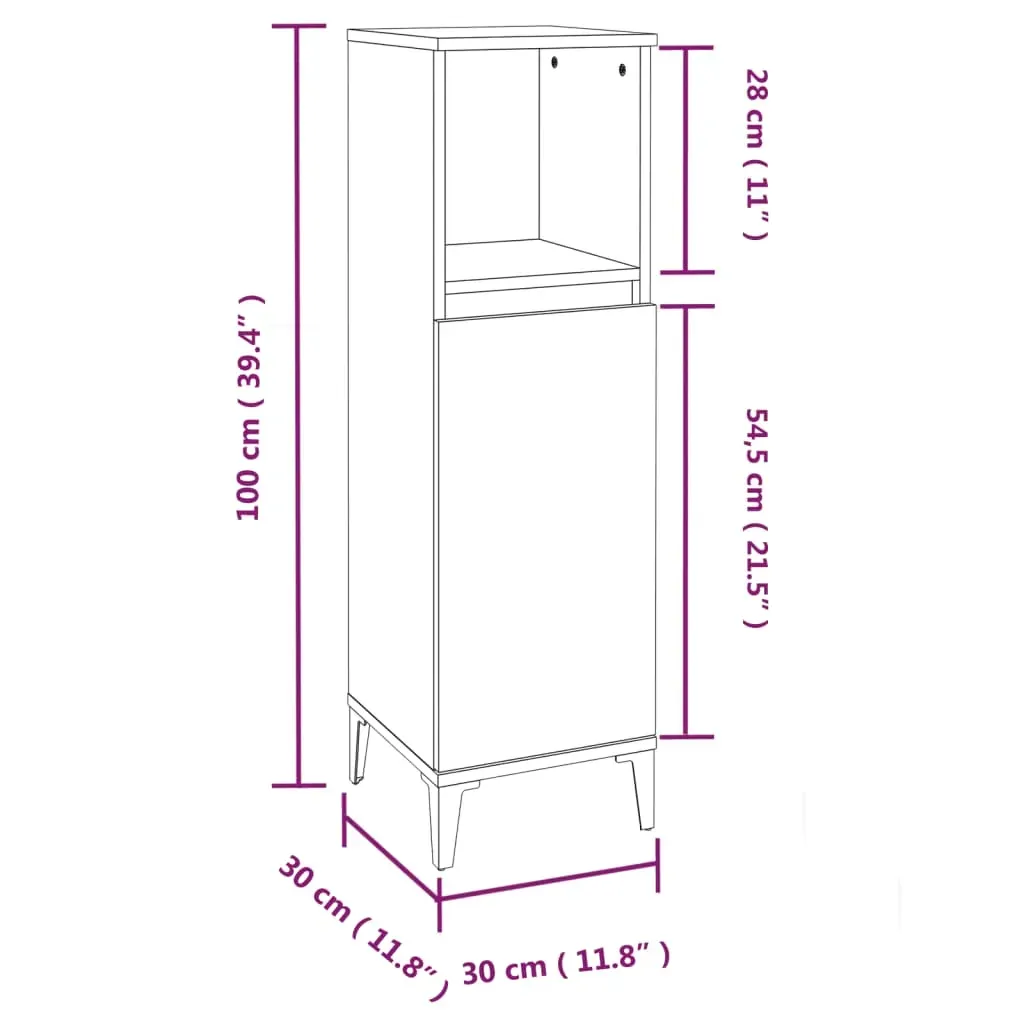 Bathroom Cabinet 30x30x100 cm Engineered Wood Price