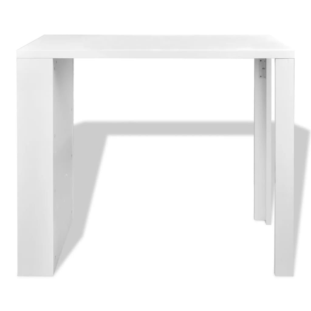 Bar Table MDF with Wine Rack High Gloss White Price