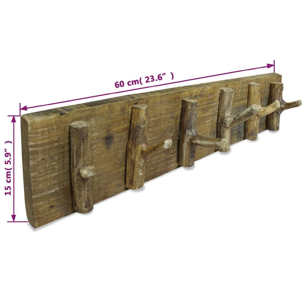 Coat Rack Mixed Recycled Wood 60x15 cm Price