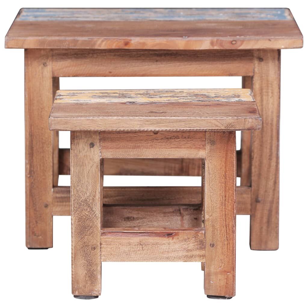 Nesting Tables 2 pcs Solid Mahogany Wood Price
