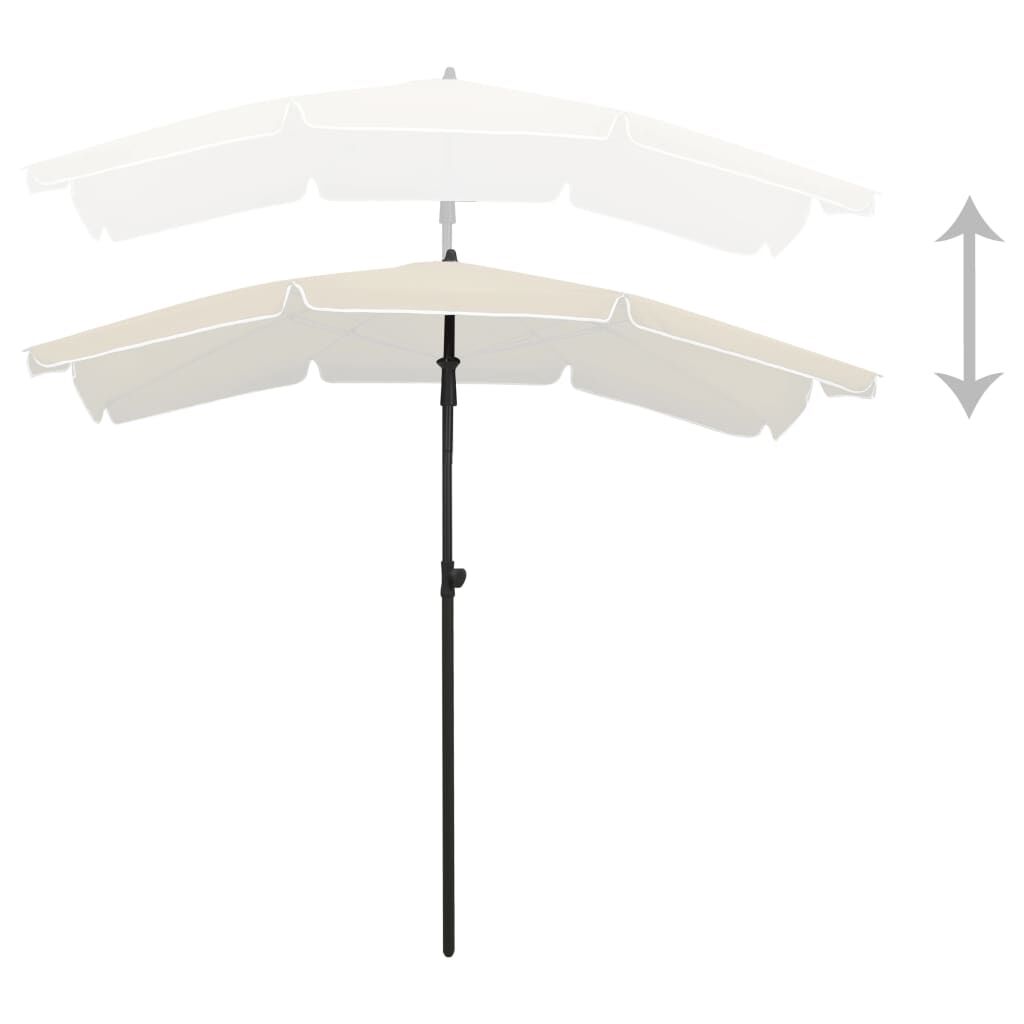 Garden Parasol with Pole 200x130 cm Sand Price