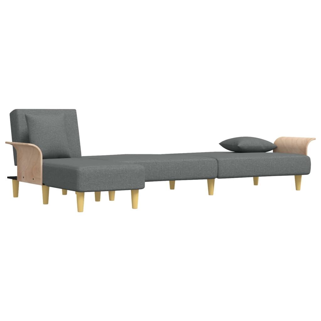 L-shaped Sofa Bed Dark Grey 279x140x70 cm Fabric Price