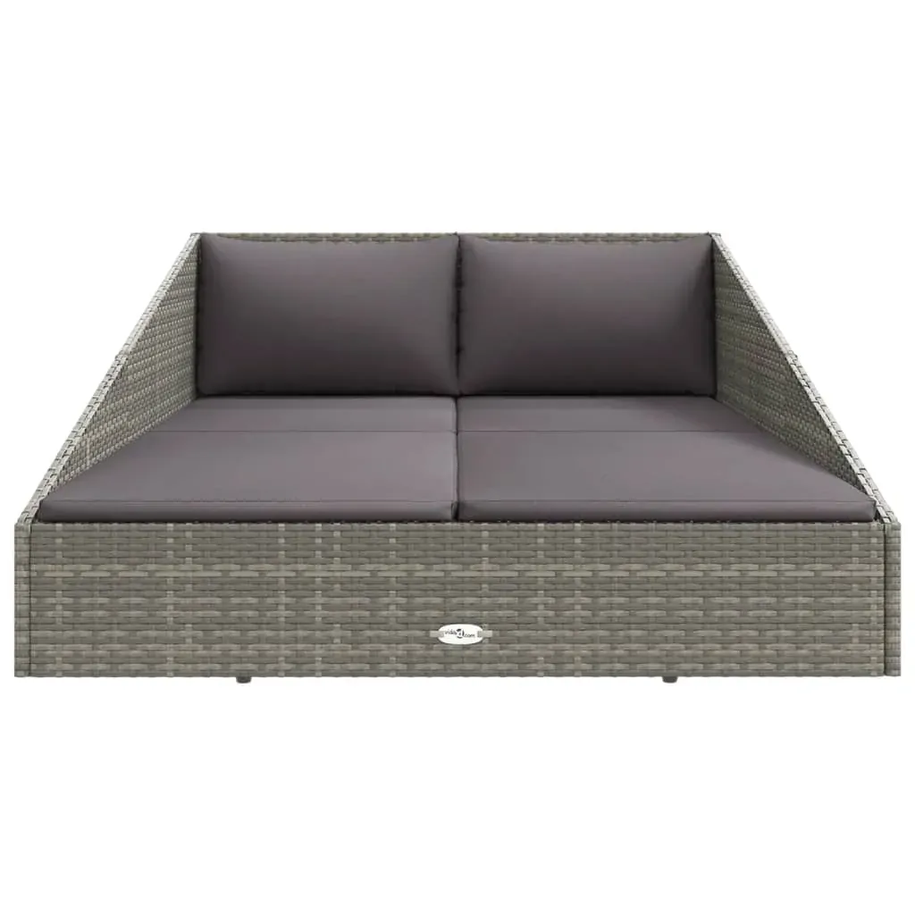 Garden Bed Grey 110x200 cm Poly Rattan Price