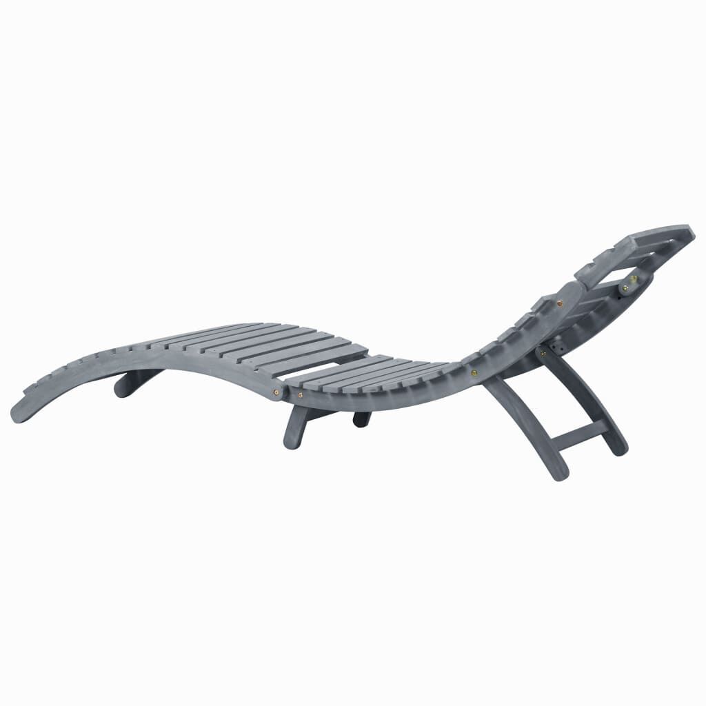 Sun Lounger Grey Wash Solid Acacia Wood Price