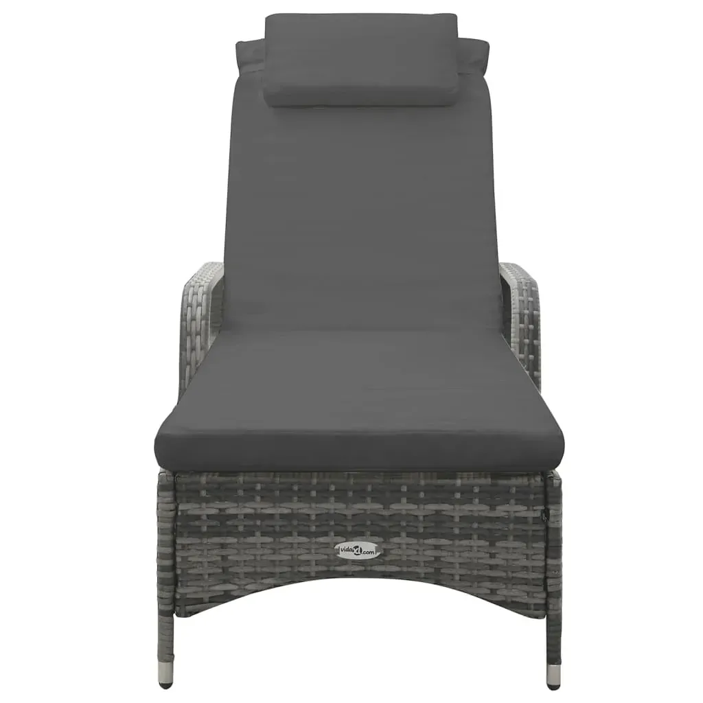 Sun Lounger with Wheels Poly Rattan Anthracite Price