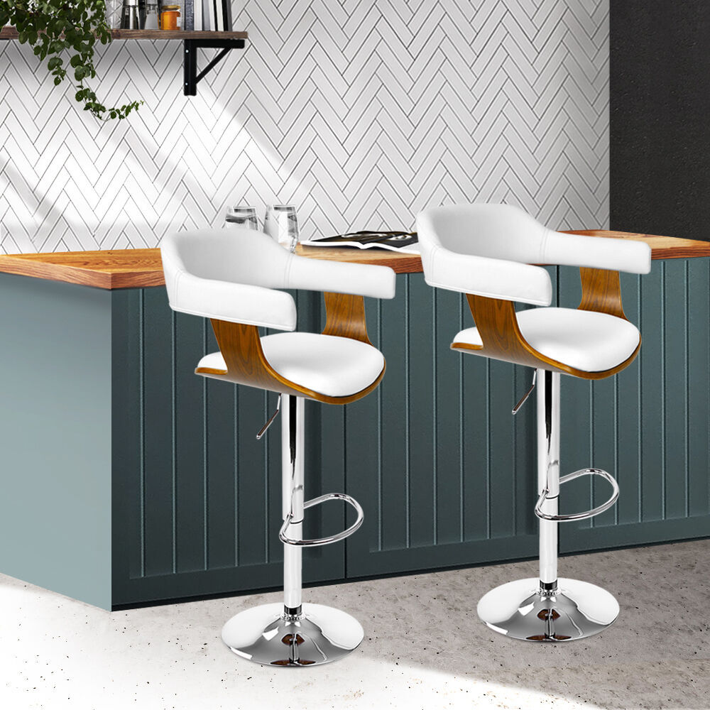 Bar Stools Gas Lift Leather w/Armrest Black Price