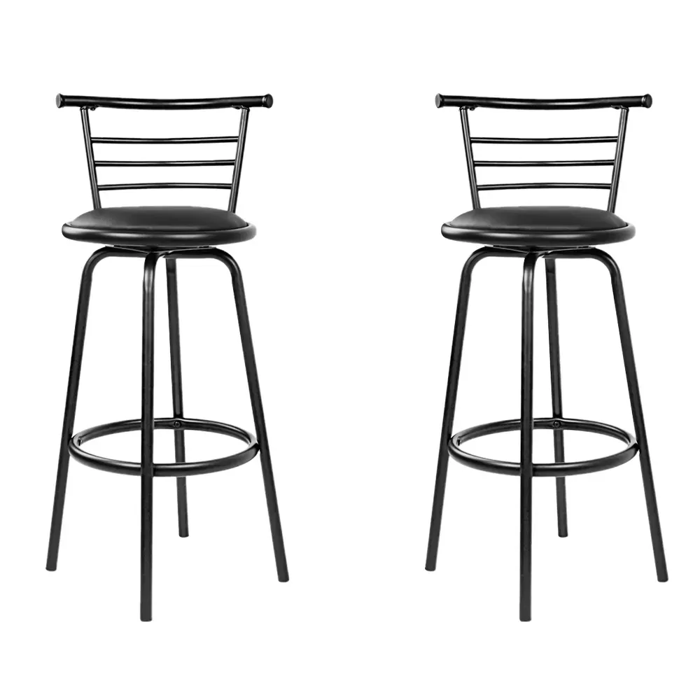 PU Leather Bar Stools - Black and Steel Price