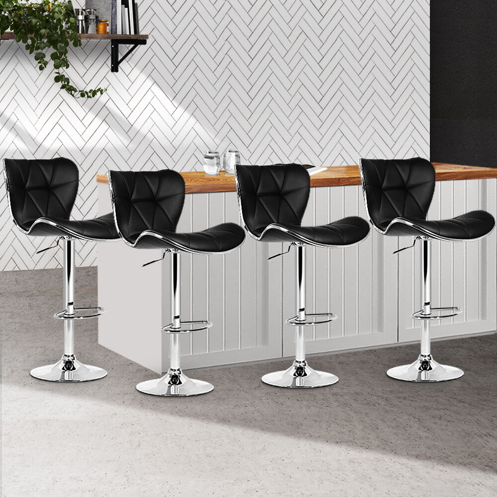 PU Leather Patterned Bar Stools - Chrome Price