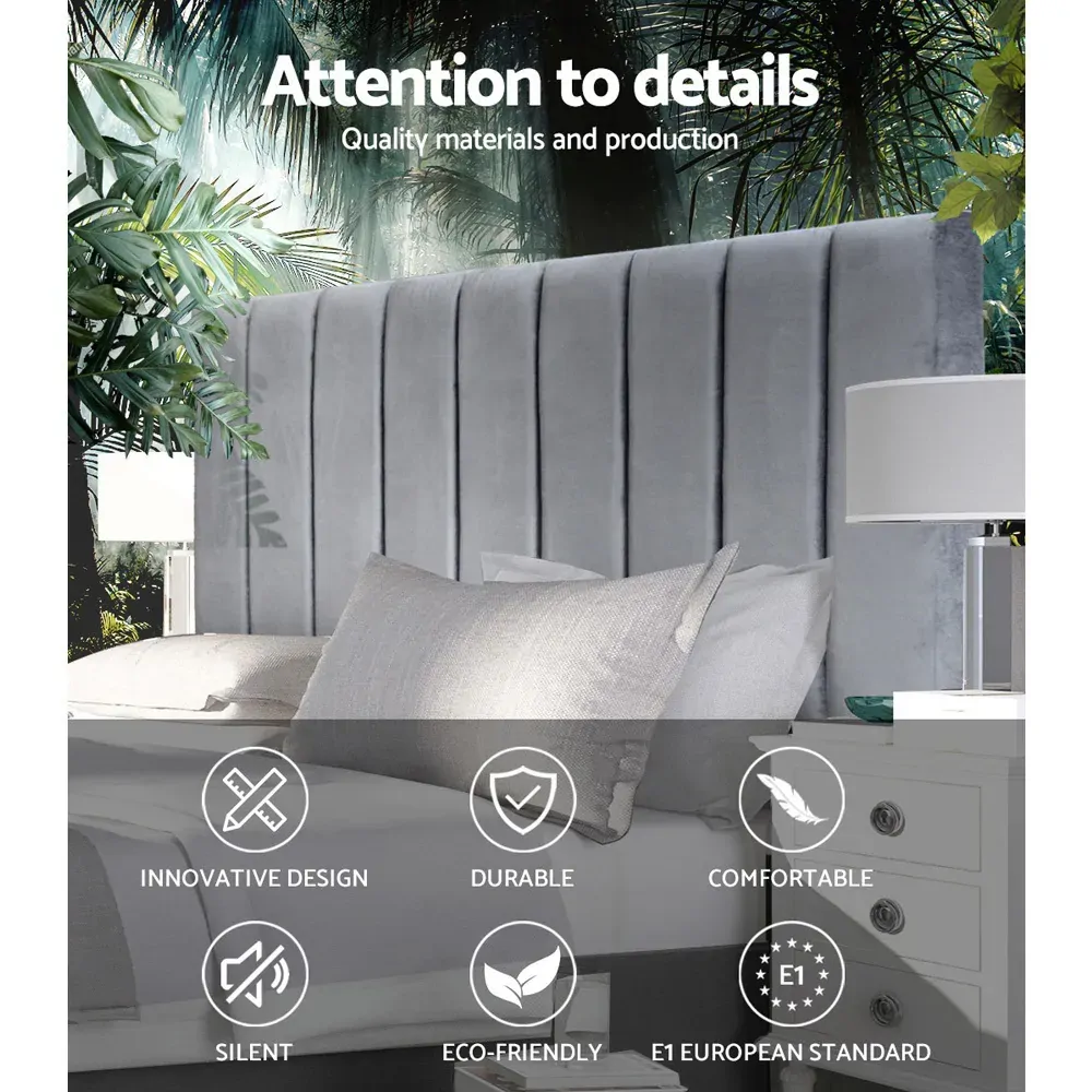 VELA Bed Head Headboard Bedhead Velvet Grey Price