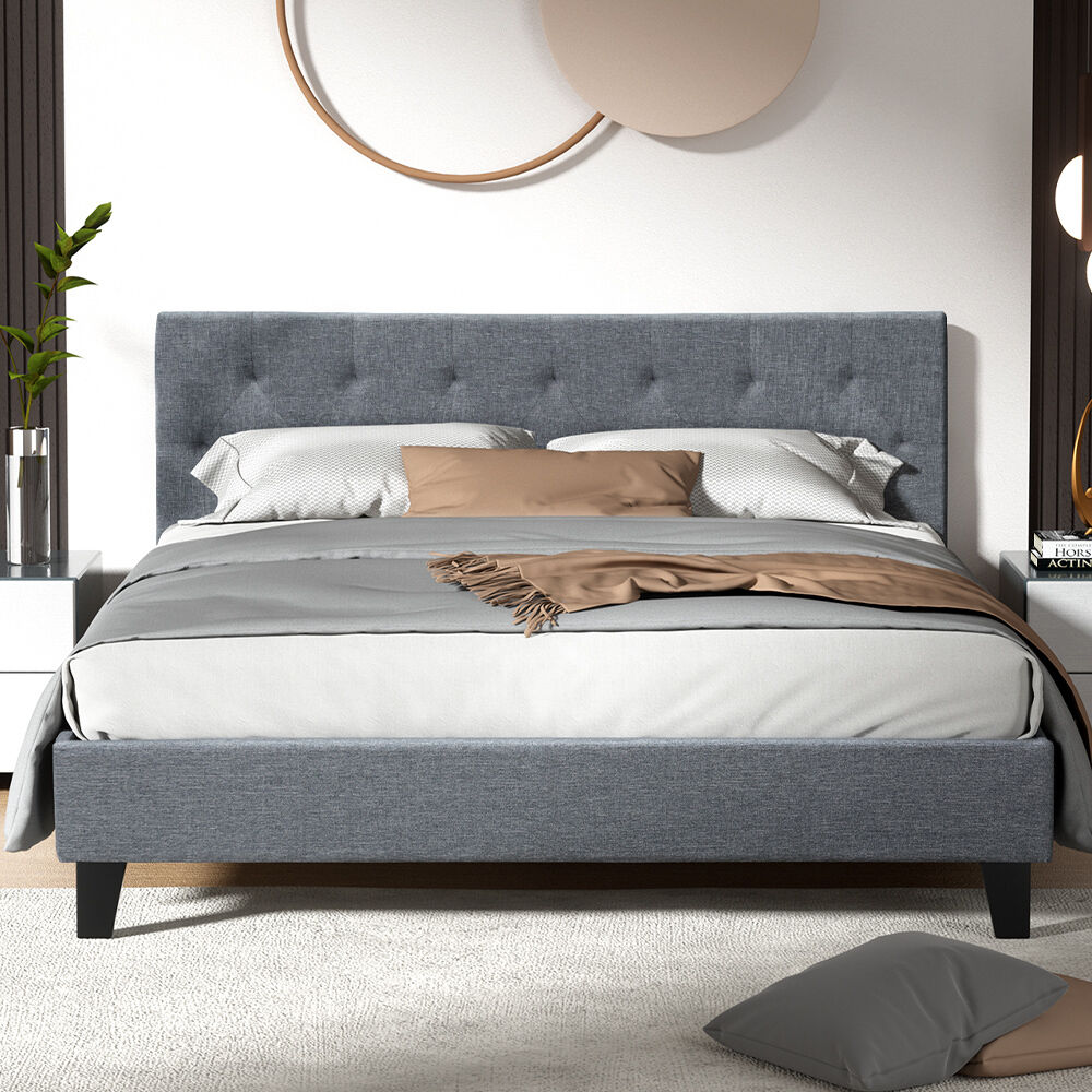 Wattle Bed Frame Fabric- Grey Price