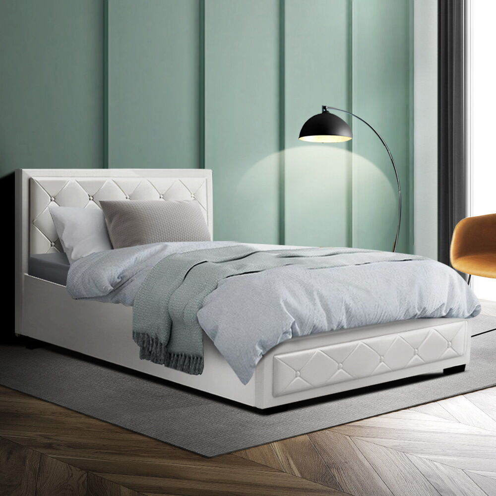 Antonio Bed Frame Fabric Gas Lift Storage Price
