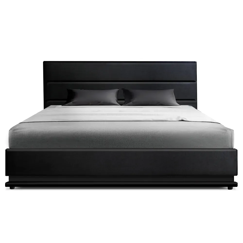 Benda LED Bed Frame PU Leather Gas Lift Storage Price