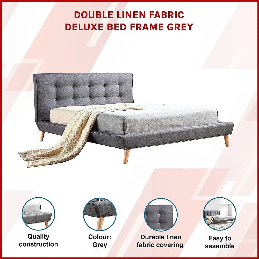 Parilla Fabric Deluxe Bed Frame Grey Price